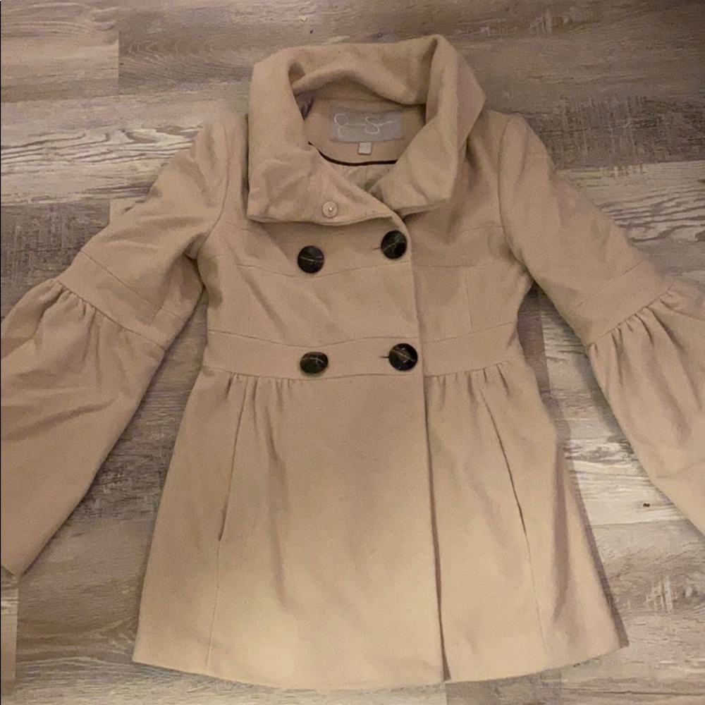 Jessica Simpson cream winter dress coat